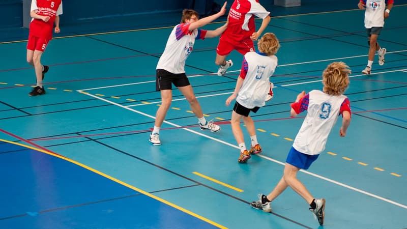 Des joueurs sur un terrain de handball (Photo d'illustration).