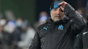 L'entraîneur marseillais Jorge Sampaoli lors du déplacement de son équipe à Strasbourg, le 12 décembre 2021  
