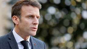 Le président Emmanuel Macron à l'Elysée le 3 janvier 2023 à Paris