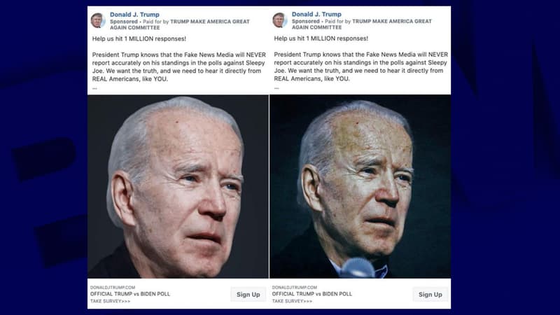 Donald Trump a partagé différents clichés de son concurrent Joe Biden sur Facebook, qui s'inscrivent dans sa campagne de discréditation.