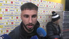 Jonathan Clauss en interview après la victoire de l'OM à Nantes (0-2), le 1er février 2023
