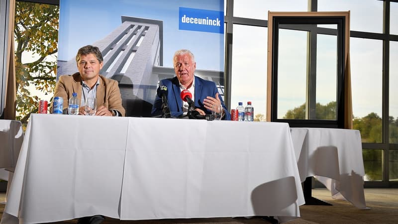 Patrick Lefevere (à droite) face à la presse