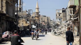 La ville de Douma,  dans la Ghouta orientale, où l'attaque chimique présumée se serait produite le 7 avril. 