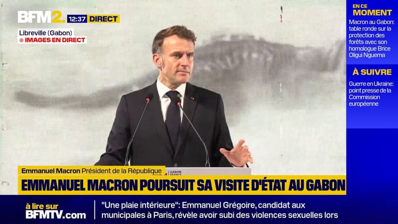 Emmanuel Macron au Gabon: "Arrêtons d'opposer le climat et le développement"