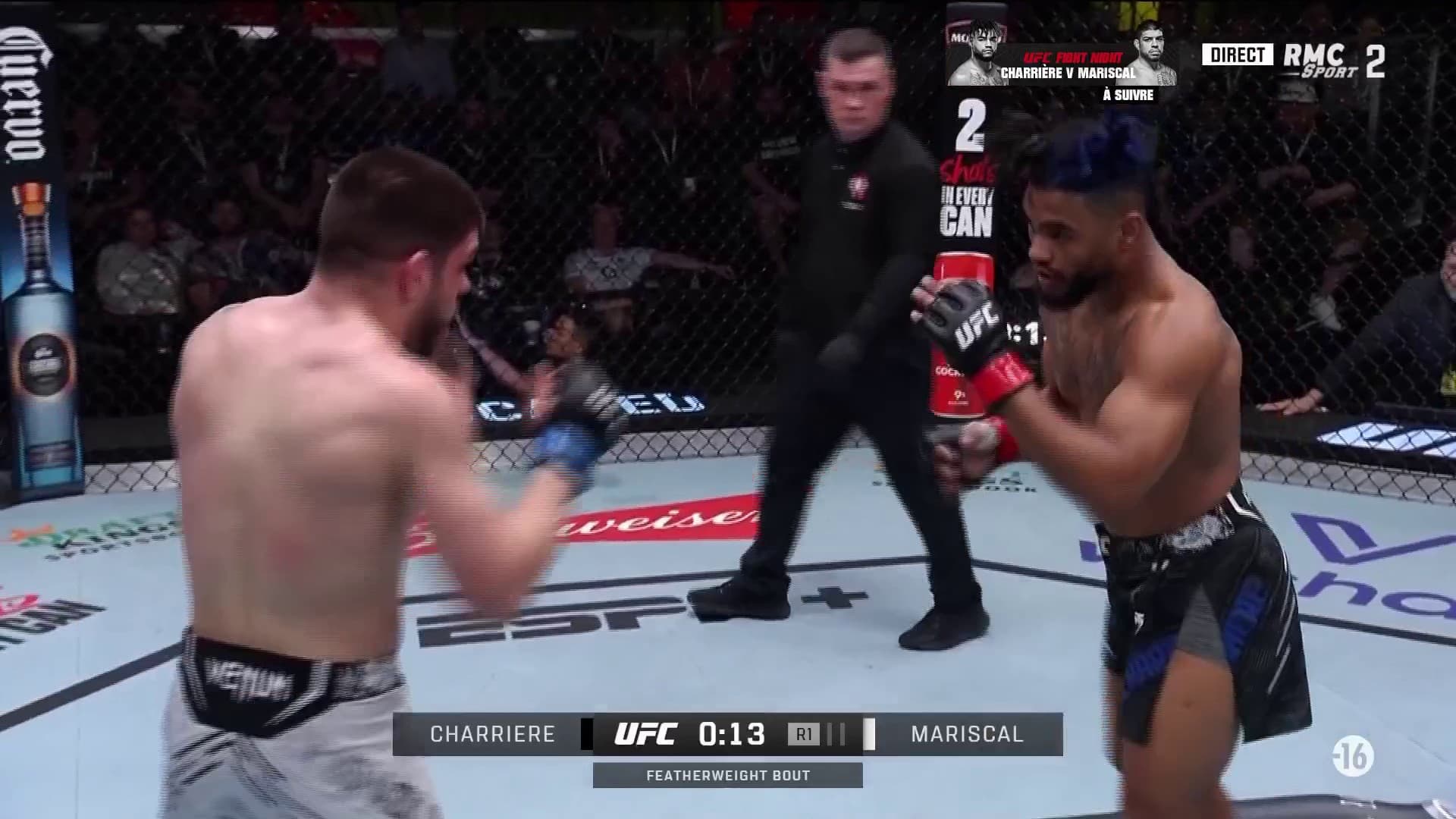 Le Français Morgan Charrière face à Mariscal à l'UFC Fight Night, 6 avril 2024 Le Français Morgan Charrière face à Mariscal à l'UFC Fight Night, 6 avril 2024
