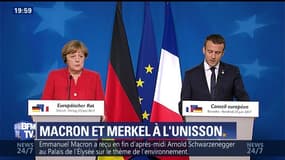 Conseil européen: Merkel et Macron à l'unisson