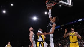 Victor Wembanyama lors du deuxième match de NBA à Paris entre les San Antonio Spurs et les Indiana Pacers - le 25/01/2025
