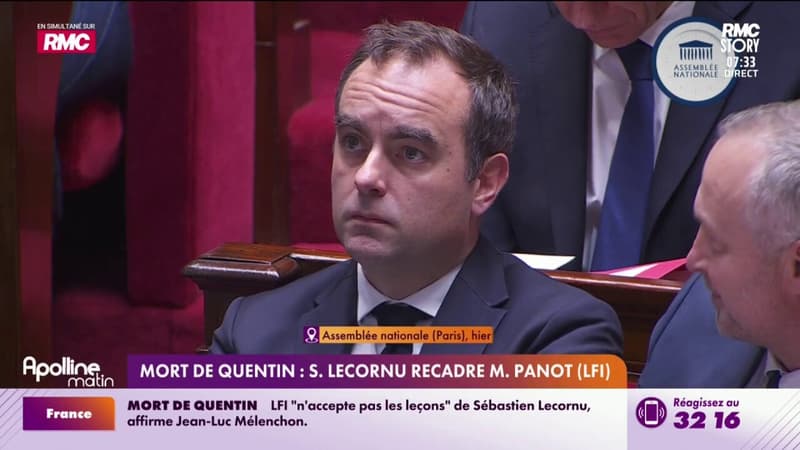 Mort de Quentin : "Il faut faire le ménage" Sébastien Lecornu interpelle Mathilde Panot