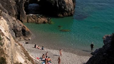 La plage de l'Île Vierge en 2011.