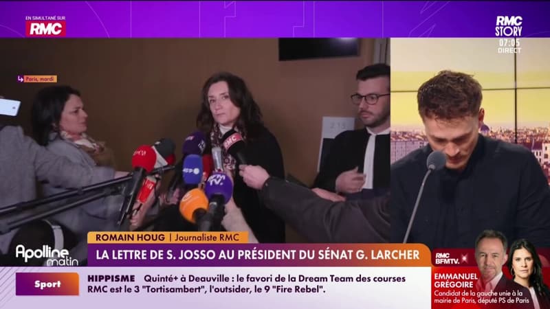 La lettre de Sandrine Josso au président du Sénat Gérard Larcher