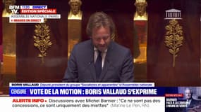 Motion de censure: "À aucun moment, vous nous avez laissé améliorer votre projet", déclare Boris Vallaud à Michel Barnier