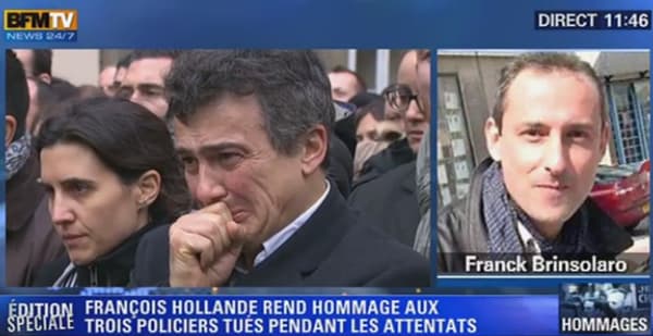 Patrick Pelloux, lors de la cérémonie d'hommage aux policiers. Patrick Pelloux, lors de la cérémonie d'hommage aux policiers.