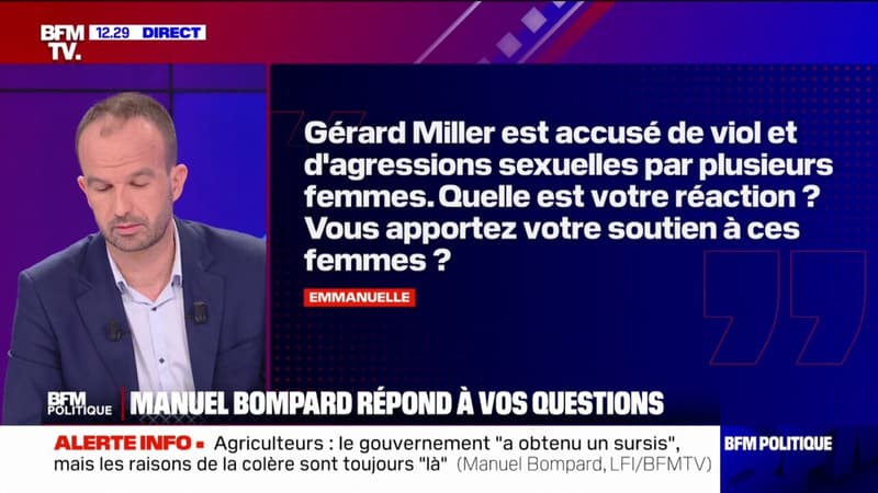 Gérard Miller accusé de viol: Manuel Bompard 