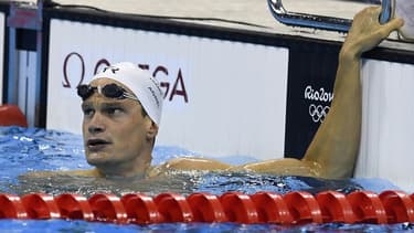 Yannick Agnel à l'issue du 200 m nage libre aux Jeux Olympiques de Rio de Janeiro, le 7 août 2016