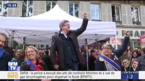 Jean-Luc Mélenchon très ému au défilé du 1er mai à Paris