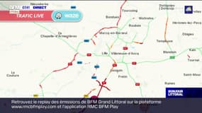 Des ralentissements sur l'A1 après un accident au niveau de Vendeville