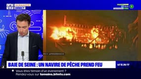 Manche: un navire de pêche prend feu en baie de Seine, les trois marins secourus