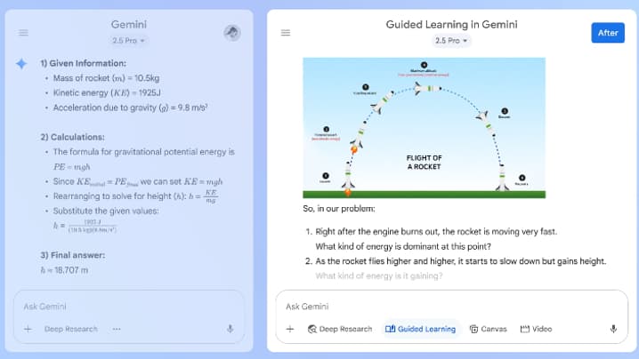 Le guide d'apprentissage de Gemini encourage les utilisateurs à participer. Le guide d'apprentissage de Gemini encourage les utilisateurs à participer.