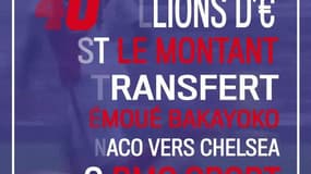 Tiémoué Bakayoko transféré 40 millions d'euros à Chelsea