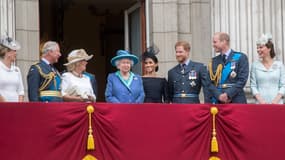 La famille royale réunie sur le balcon de Buckingham, le 10 juillet 2018.