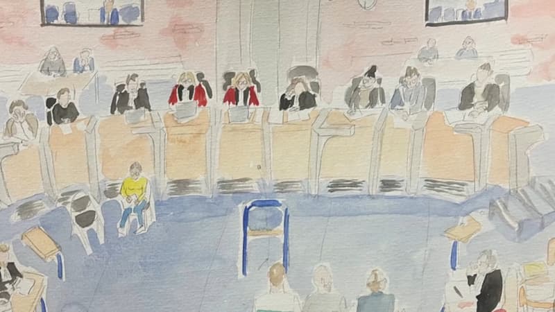 La salle d'audience du procès Théo à Bobigny.