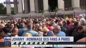 Les fans se massent devant la Madeleine pour rendre hommage à Johnny