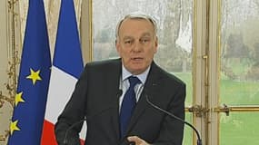 Le Premier ministre lors de ses voeux à la presse à Matignon.