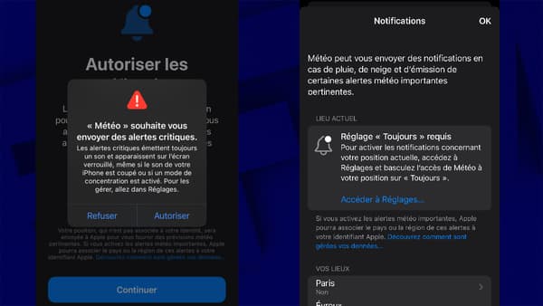 Suivez les étapes pour activer vos alertes météo