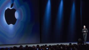 Tim Cook, PDG d'Apple, durant la keynote en 2013.