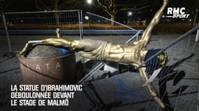 La statue d'Ibrahimovic déboulonnée devant le stade de Malmö