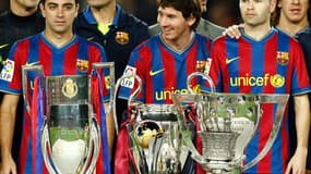 Xavi, Messi et Iniesta