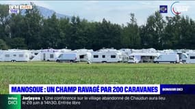 Manosque: un champ ravagé par 200 caravanes
