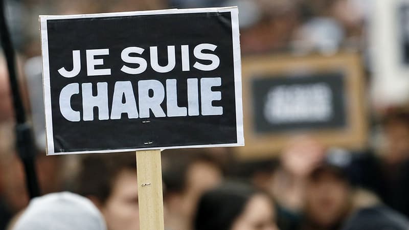 Pancarte "Je suis Charlie", le 11 janvier 2015, jour de la "Marche républicaine".