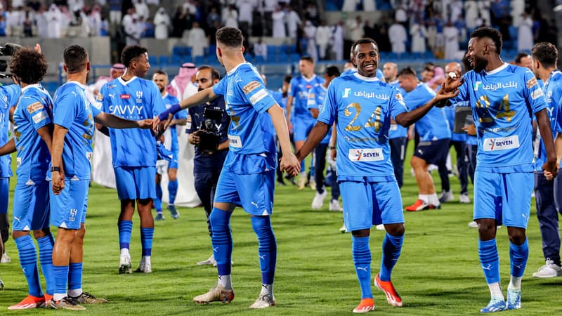 La joie des joueurs d'Al-Hilal, sacrés champions d'Arabie saoudite 2024