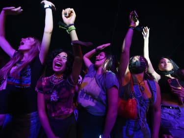 Le public pendant la performance de Coldplay au concert Global Citizen à New York le 25 septembre 2021