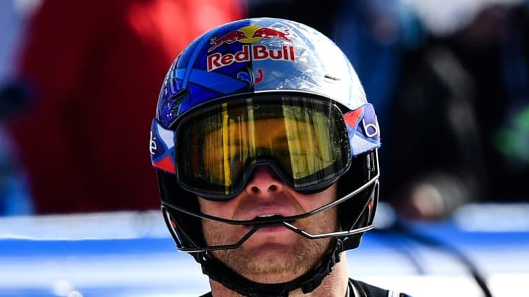 La déception du Français Alexis Pinturault, seulement 7e du slalom des Mondiaux, le 21 février 2021 à Cortina d'Ampezzo La déception du Français Alexis Pinturault, seulement 7e du slalom des Mondiaux, le 21 février 2021 à Cortina d'Ampezzo