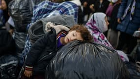 Un enfant dans le camp de Moria à Lesbos, en Grèce, le 29 novembre 2019