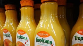 Des bouteilles de Tropicana dans un supermarché aux Etats-Unis (image d'illustration)