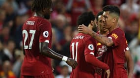Mo Salah, félicité après son premier but de la saison en PL