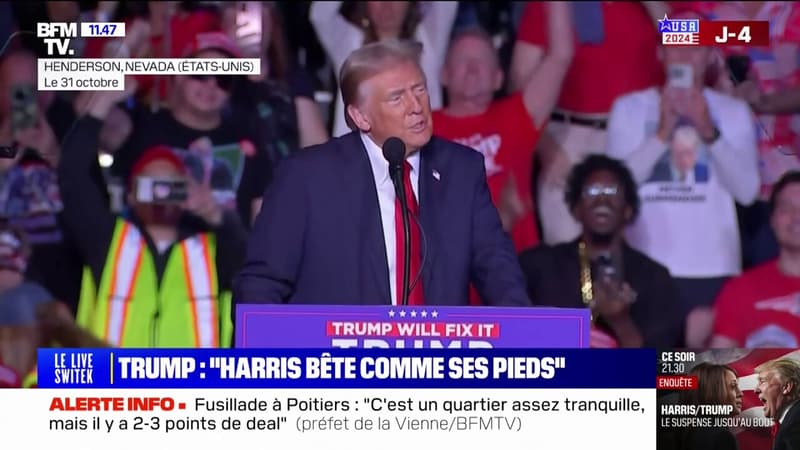 Élections américaines: Donald Trump s'attaque à Kamala Harris en la qualifiant de 