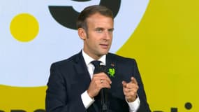 Emmanuel Macron à l'Accor Arena le 1er octobre. 