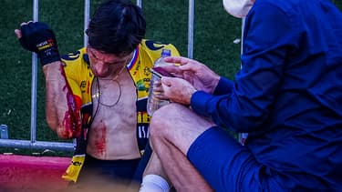 Primoz Roglic après sa chute sur la Vuelta, le 6 septembre 2022