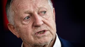 Le président de l'Olympique lyonnais Jean-Michel Aulas, lors d'un point presse, le 20 octobre 2020 à Décines-Charpieu