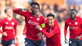 Exaucé Mbpembélé-Boula avec les U19 de Lille en Youth League