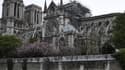 La cathédrale Notre-Dame de Paris après l'incendie d'avril 2019. 