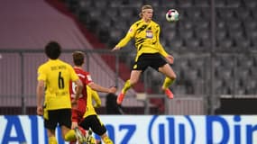 L'envol de Erling Haaland lors de Bayern-Dortmund