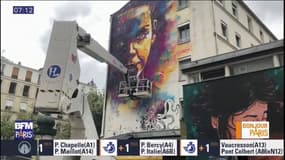 Paris: une nouvelle oeuvre signée C215 sur un immeuble du 13e arrondissement