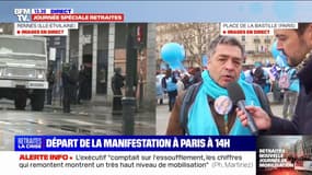 Retraites: pour ce manifestant parisien, le président reste "claquemuré dans son bureau"