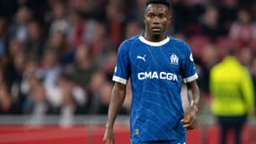 François-Régie Mughe lors du match Ajax-OM, le 21 septembre 2023.