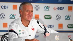 Didier Deschamps lors d'une conférence de presse de l'équipe de France